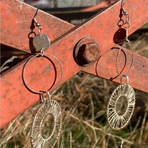 Silvertone Boho, 4 inch long, big earrings